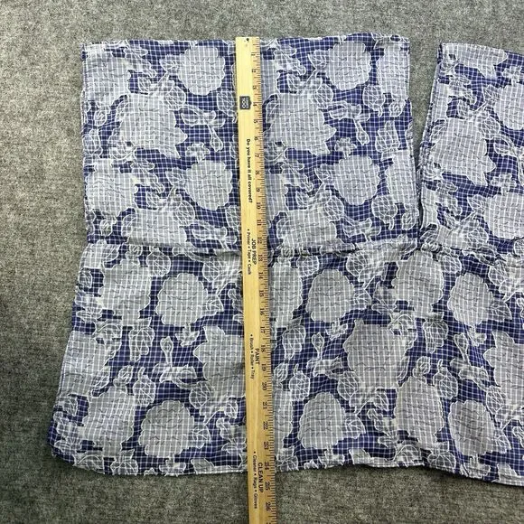 ANTHROPOLOGIE Kaftan Blouse Woman One Size Blue Floral Tie Front Flowy Sheer - Picture 10 of 13